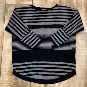 Market & Spruce Black and Gray Striped Sweater Women’s Size Small